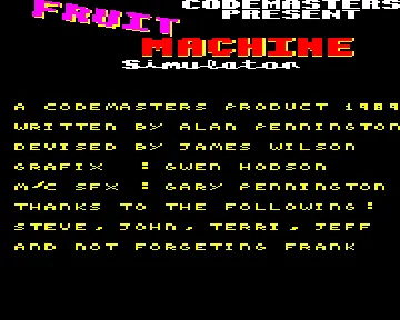 Fruit Machine Simulator (1989)(Codemasters) screen shot title